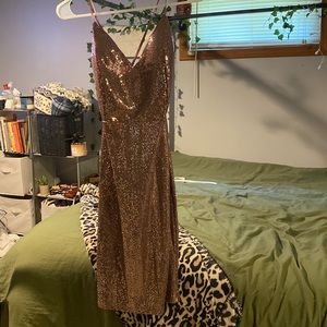 Pink sparkly prom dress